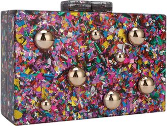 GETS Acrylic Purses and Handbags for Women Multicolor Perspex Geometric Patterns Box Clutch Banquet Evening Crossbody Handbag, B-multicolor-new