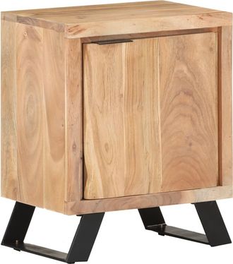 vidaXL Vidaxl - Mesita De Noche Madera Maciza Acacia Borde Natural 40x30x50 Cm