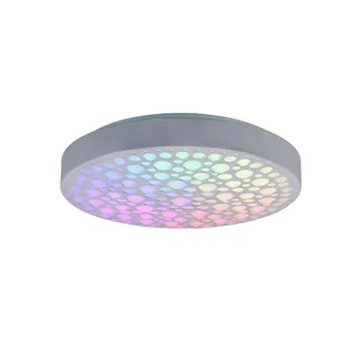 Trio Leuchten Chizu Plafoniera Led Rotonda Bianca Effetto Cerchi Anche Rgb Con Telecomando Multifunzione D. 40cm