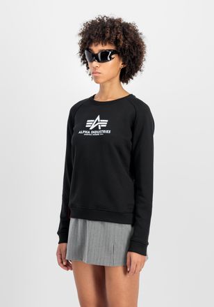 Alpha Industries Sweater ALPHA INDUSTRIES New Basic Sweatshirt BL W, Damen, Gr. XS, schwarz, Obermaterial: 80% Baumwolle, 20% Polyester, regular fit, Sweatshirts Sweat