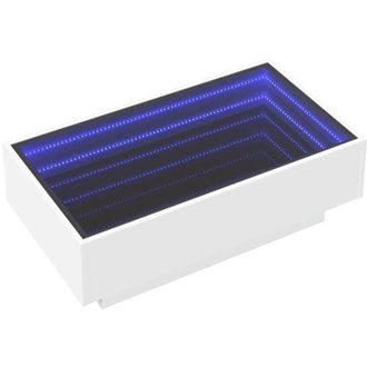 vidaXL Vidaxl - Mesa De Centro Con Led Madera De Ingenier&iacute;a Blanca 90x50x30 Cm