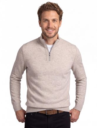State of Art half zip trui beige gem&ecirc;leerd