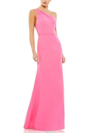 Mac Duggal One Shoulder Jersey Mermaid Gown in Hot Pink at Nordstrom, Size 16