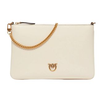 Pinko Pinko, Tassen, Dames, Wit, ONE Size, Katoen, Borsa a tracolla flat