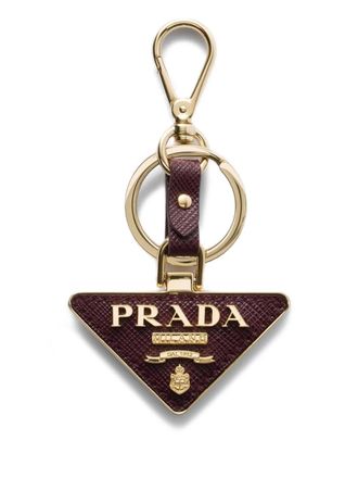 Prada Saffiano leather keychain - women - CALFSKIN/Metal - One Size - Red