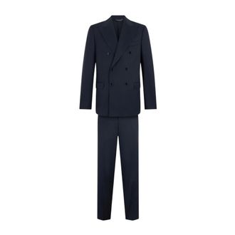 Brooks Brothers Kostuums, Heren, Blauw, S, Wol, Double Breasted Performance Twill Virgin Wool Blazer
