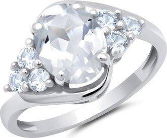 MAX + STONE 10k Yellow or White Gold Oval Cut Gemstone Sunburst Halo Ring