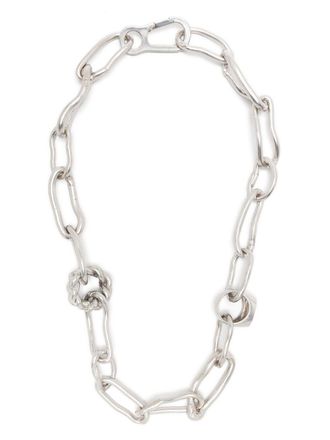 AMBUSH ring-pendant chain necklace - Silver