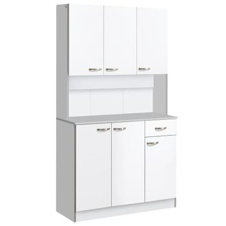 HOMCOM Armario para cocina 101x39x180 cm blanco