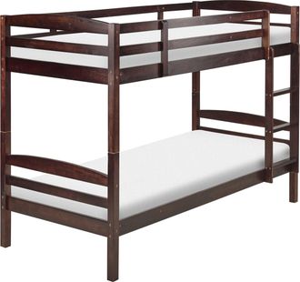 Beliani Beliani - Litera De Madera De Pino Oscura 90 X 200 Cm Listones Habitaci&oacute;n Infantil Regat
