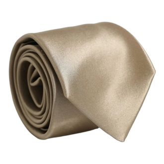 Dolce & Gabbana Verstelbare Strikdas - Heren - Accessoires - Beige - Maat: ONE Size Zijde