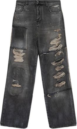 Amiri Logo Jeans - Heren - Regular Fit Jeans - Grijs - W33 - Katoen - Jeans