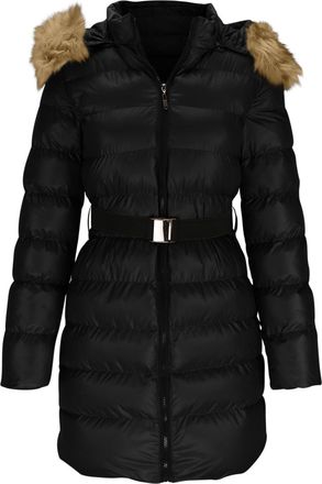 Generic Winter Jackets for Women, Womens Parka Coat Long/Cropped Quilted Jacket Full Zip Warm Padded Coat with Faux Fur Trim Hood Overcoat Hoodies Thickened W