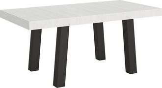 Itamoby Tavolo Allungabile 90x180/284 Cm Bridge Bianco Frassino Telaio Antracite