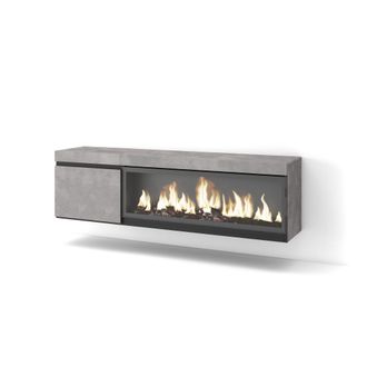 Skraut Home Skraut Home - Mueble Tv, Televisi&oacute;n, Muebles De Sal&oacute;n, Almacenaje, 160, Para Tv Hasta 65, Chimenea El&eacute;ctrica Xxl, Colgado, Suspendido, Estilo Moderno,