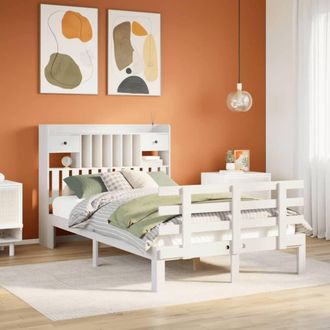 Berkfield Home Bookcase Bed without Mattress White 135x190 cm Double Solid Wood Pine