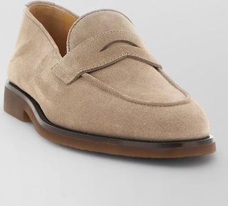 Brunello Cucinelli suede penny loafers