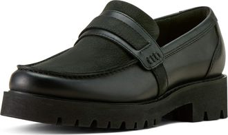 Ariat Womens Stratford Lug Loafer Shoes in Black, B Medium Width, Size 4.5, by Ariat