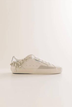 Vintage Havana Womens Premium Stone Pop Sneakers In White