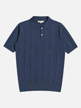 Far Afield Mens Jacobs Knitted Short Sleeve Polo In Navy