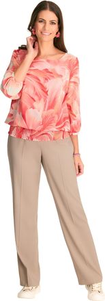 Hermann Lange Blusenshirt mit gesmoktem Saumabschluss