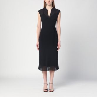 Calvin Klein Black midi dress with belt