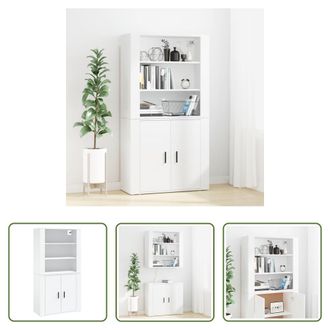 vidaXL Vidaxl Aparador Alto Madera Contrachapada Blanco