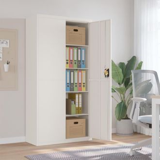 vidaXL Armario Archivador De Acero Blanco 90x40x180 Cm Vidaxl