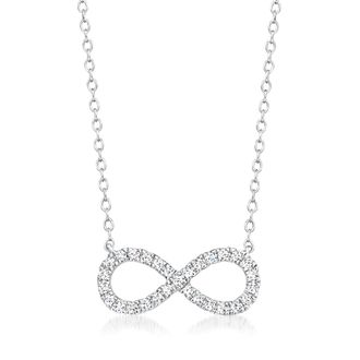 Ross-Simons Diamond Infinity Necklace in Sterling Silver