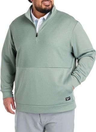 Reebok Big & Tall Performance Double-Knit 1/4-Zip Pullover in Light Fog at Nordstrom, Size 5X Big