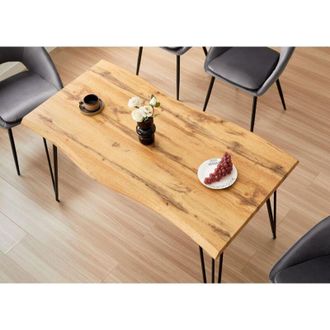 Kosy Koala Wooden Dining Table With Metal Hairpin Legs for Dining Room, Work, or Study (Length 117 cm)