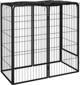 vidaXL Vidaxl - Corral Para Perros 6 Paneles Acero Con Recubrimiento En Polvo
