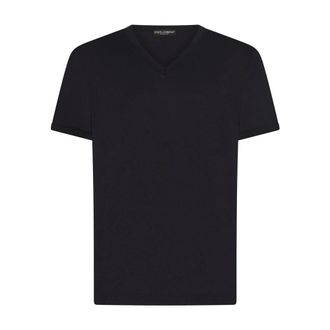 Dolce & Gabbana T-Shirts, male, Blue, 3XL, Casual Cotton T-Shirt