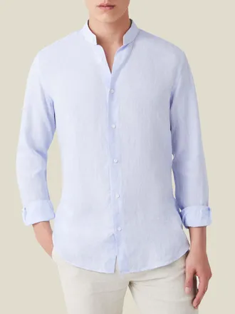 Luca Faloni Sky Blue Linen Versilia Shirt