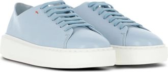 Santoni Fuzz 3 lace-up platform pumps - Blue