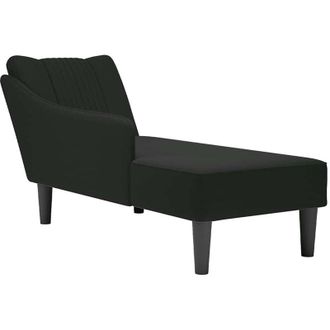 vidaXL Chaise Longue Con Reposabrazos Derecho Terciopelo Negro Vidaxl