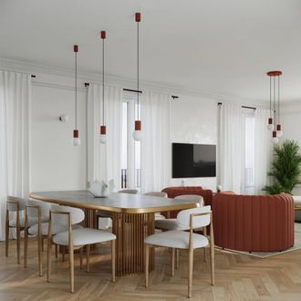 Wonderlamp L&aacute;mpara de techo rojo moderno con esfera de cristal