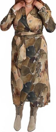 Cossac Wrap Print Midi Dress In Multi
