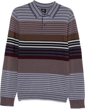 Paul Smith Long-Sleeve Polo Sweater In Viola