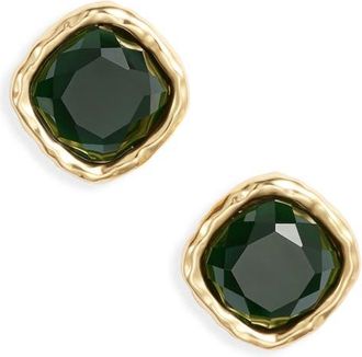 Karine Sultan Bezel Glass Stud Earring in Gold at Nordstrom
