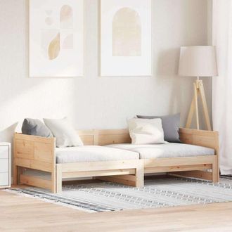 vidaXL Vidaxl - Cama Abatible De D&iacute;a Marr&oacute;n 180 X 200 Cm Madera Maciza De Pino