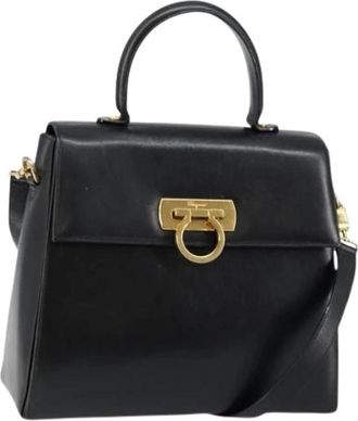 Ferragamo Pre-owned Leather Handbag - Dames - Vintage Handtas - Zwart - ONE Size - Leer - Vintage
