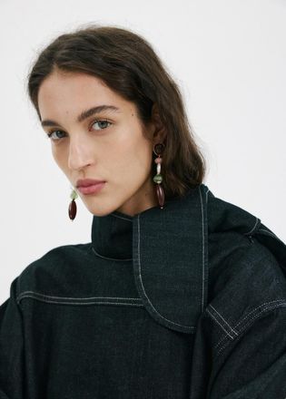 Mango Orecchini lunghi combinati marrone - Donna - Taglia unica - MANGO