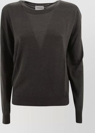 Parosh knit crewneck sheer panel