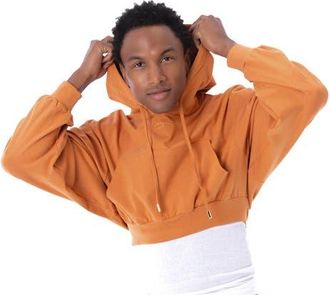 Dai Moda Eco Crop Workout Hoodie in Rust at Nordstrom, Size X-Large