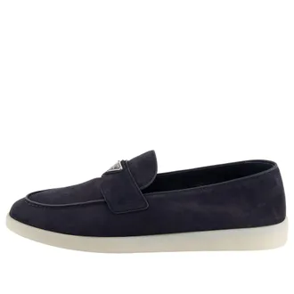 Prada SS26 Suede Logo Loafer Navy 2DG124-103-F0008