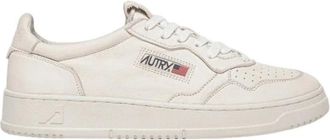 Autry Witte Leren Medalist Lage Sneakers - Heren - Sneakers - Wit - 47 EU - Leer - Schoenen