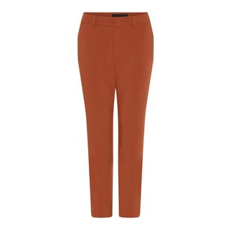 C.Ro Broeken, Dames, Oranje, L, Leer, Slim-fit Broek