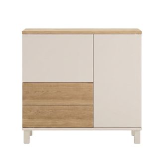 Calicosy Aparador de 2 puertas, 2 cajones decoraci&oacute;n cashmere y roble l87 cm