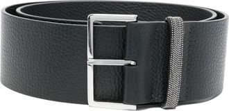 Fabiana Filippi grained-leather wide belt - women - Calf Leather - M - Black